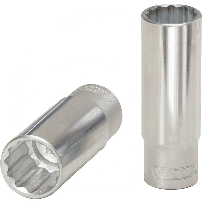 KS TOOLS 1/2" 12-kant-Stecknuss, lang, 15mm – 77 mm
