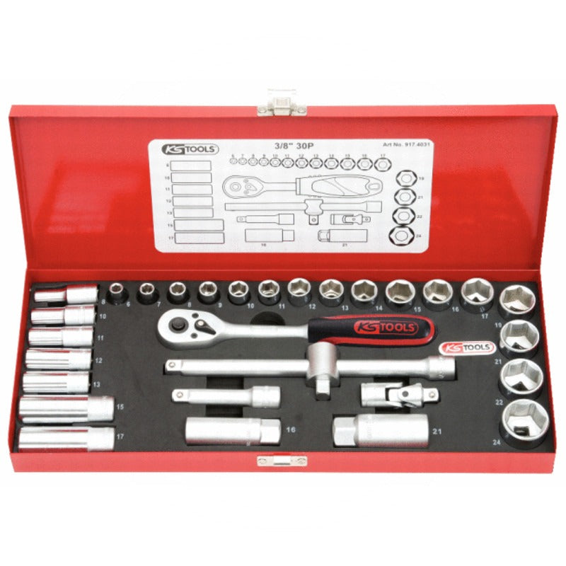 KS Tools 3/ 8' Steckschlüssel Satz, 30-teilig – 375 mm
