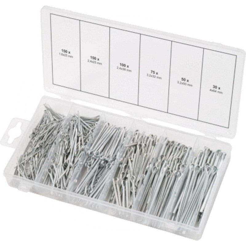 KS TOOLS Sort. Splinte,DIN94,VZ, 555-tlg – 230 mm