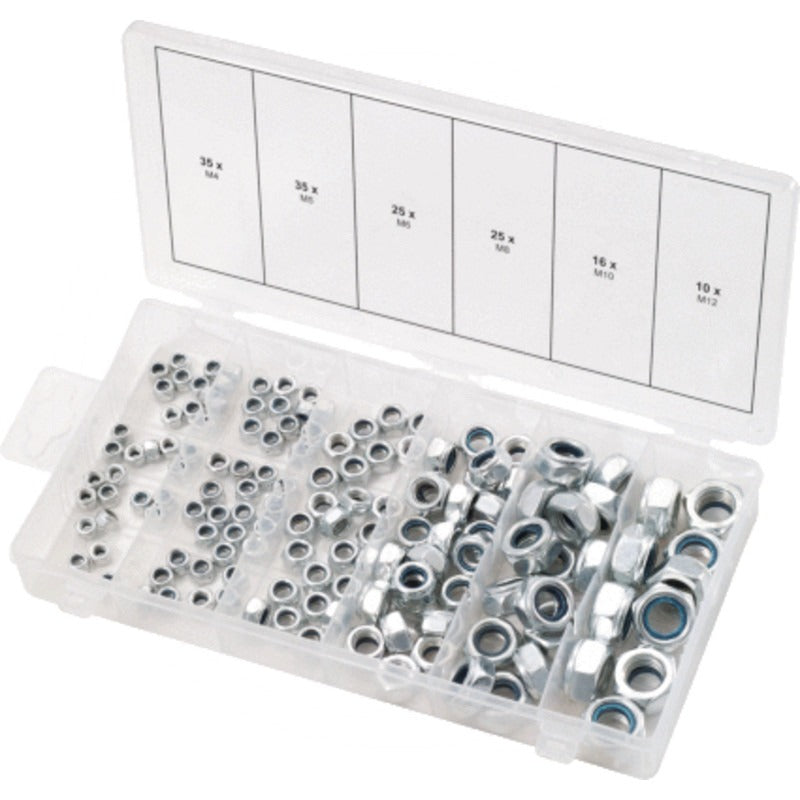 KS TOOLS Sort. Sicherungsmuttern, DIN985, 146-tlg – 229 mm
