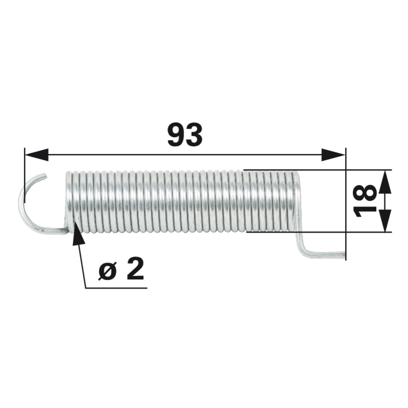 Stiga Zugfeder 1134-5824-01 – L 93 mm AD 18 mm Stärke 2 mm Stiga