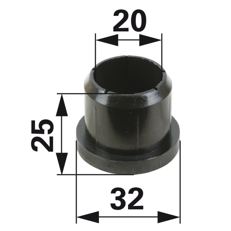 Stiga Lagerbuchse 4-teilig, aus Kunststoff 1134-9024-01 – Außendurchmesser 32/26 mm Innendurchmesser 20 mm Länge 25 Stiga