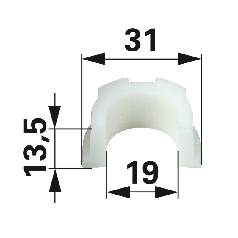 Stiga Buchse für Hinterachse 322038407/0 – Lagerbuchse (Radlager) Weiß Stiga
