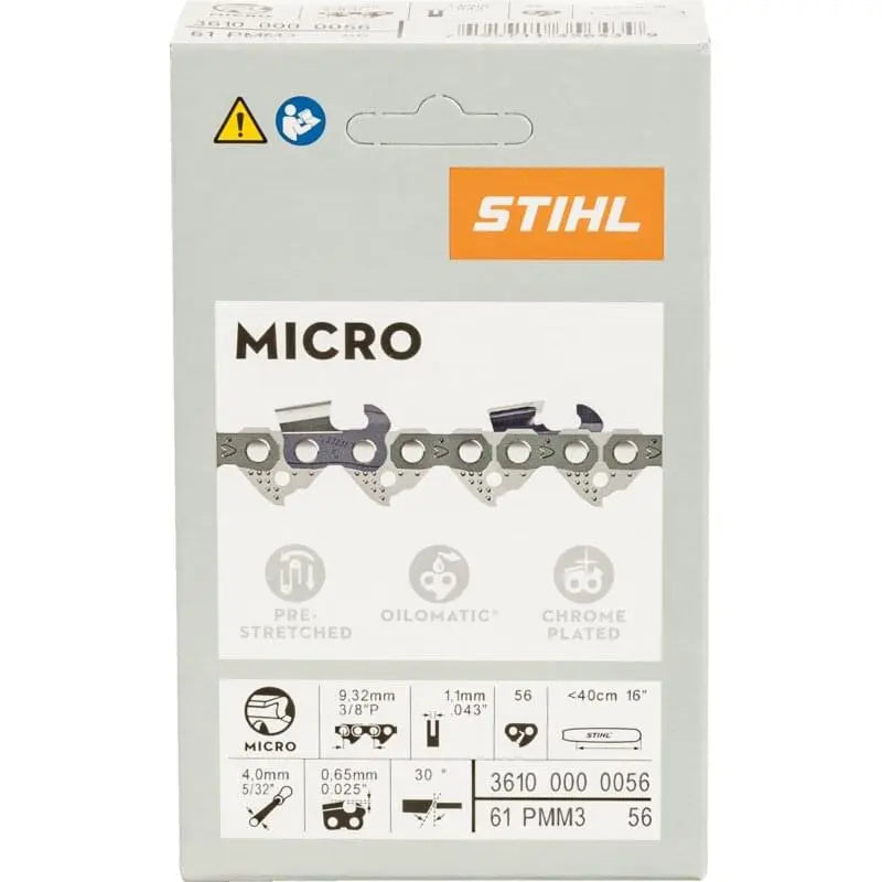 Stihl Sägekette T 3/8 Zoll, LP-HM, S 1,1 mm, 56E Stihl 36100000056 – picco micro mini mit Sicherheitstreibglied Stihl