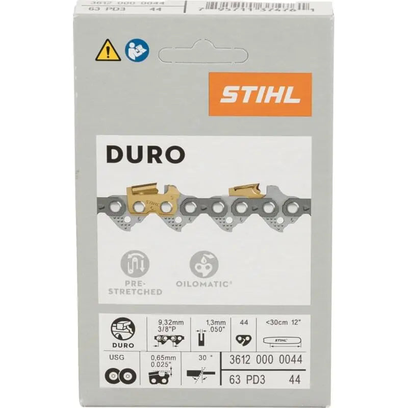 Stihl Sägekette T 3/8 Zoll, Hartmetall, S 1,3 mm, 44E Stihl 36120000044 – passend für Schwertlänge 30 cm Stihl