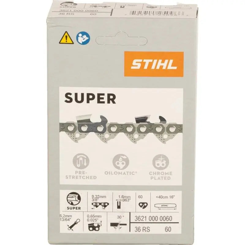 Stihl Sägekette T 3/8 Zoll, VM, S 1,6 mm, 60E Stihl 36210000060 – passend zu Modell: MS 291 Stihl