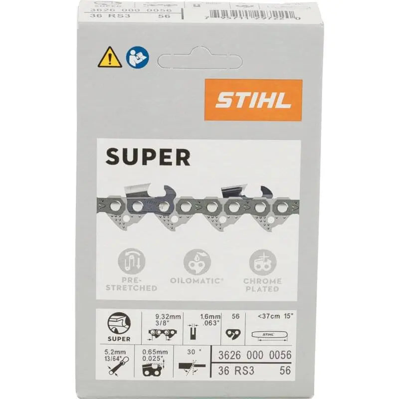 Stihl Sägekette T 3/8 Zoll, VM, S 1,6 mm, 56E Stihl 36260000056 – passend zu Modell: MS 291 Stihl