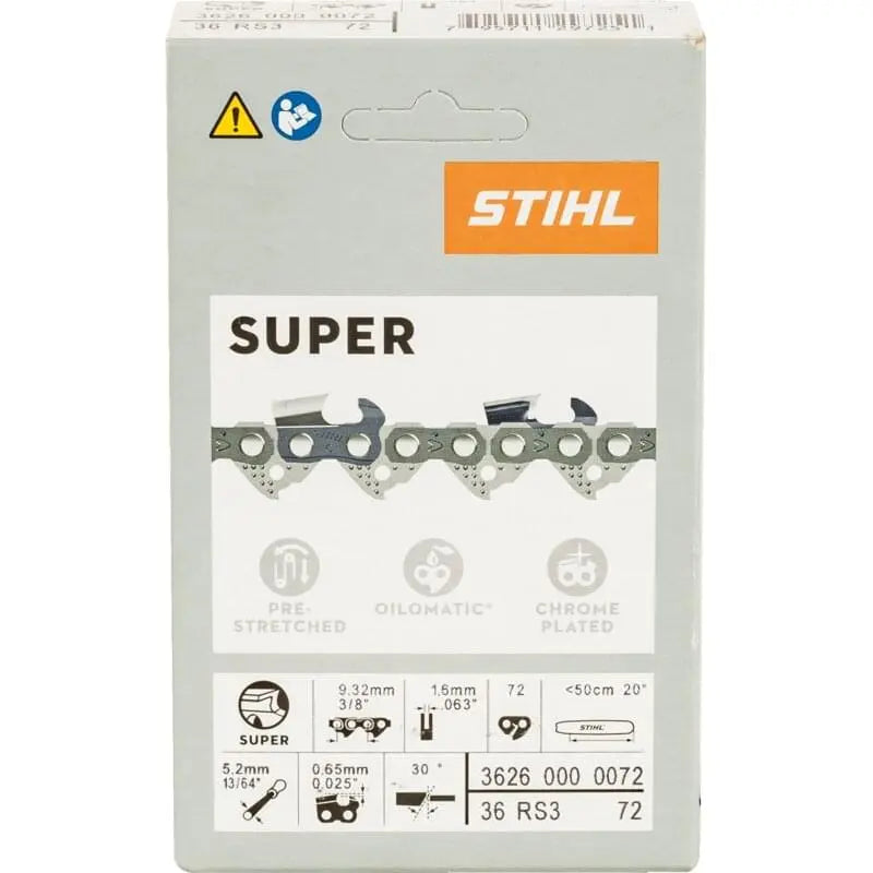Stihl Sägekette T 3/8 Zoll, VM, S 1,6 mm, 72E Stihl 36260000072 – passend zu Modell: MS 291 Stihl