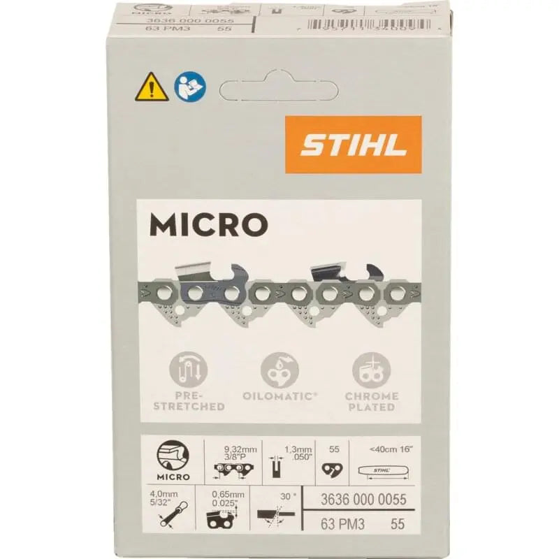 Stihl Sägekette T 3/8 Zoll, HM, S 1,3 mm, 55E Stihl 36360000055 – passend zu Modell: MS171 Stihl