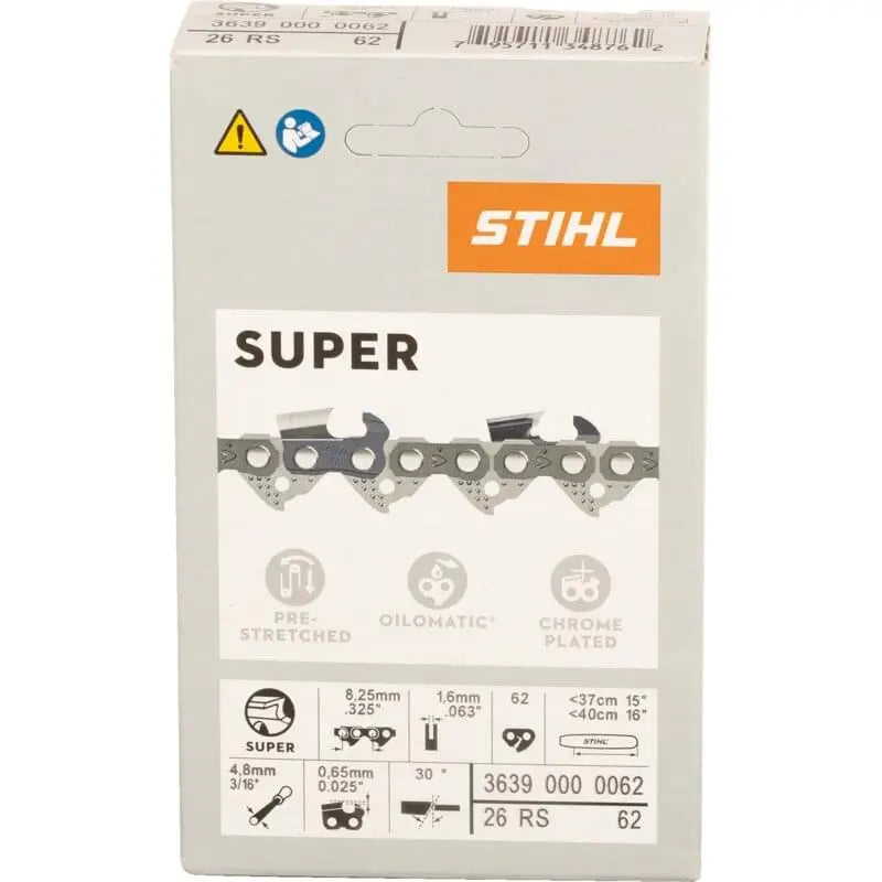 Stihl Sägekette T .325 Zoll, VM, S 1,6 mm, 62E Stihl 36390000062 – passend zu Modell: MS 241 Stihl