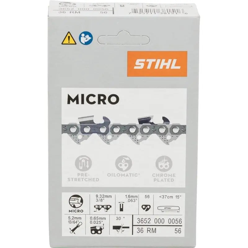 Stihl Sägekette T 3/8 Zoll, HM, S 1,6 mm, 56E Stihl 36520000056 – passend zu Modell: MS 291 Stihl