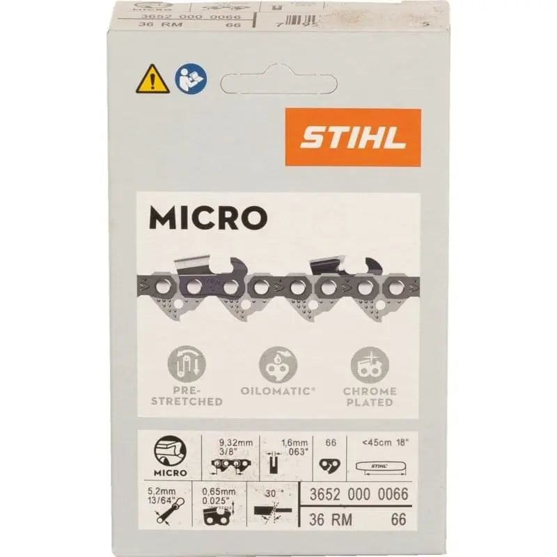 Stihl Sägekette T 3/8 Zoll, HM, S 1,6 mm, 66E Stihl 36520000066 – passend zu Modell: MS 291 Stihl