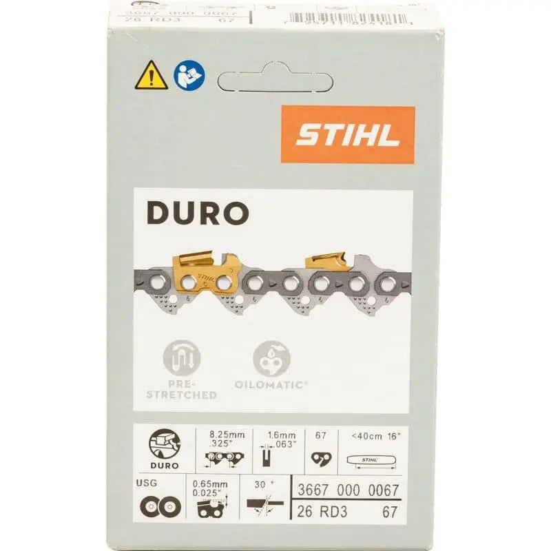 Stihl Sägekette T .325 Zoll, Hartmetall, S 1,6 mm, 67E Stihl 36670000067 – Hartmetall-Sägekette mit Höcker-Treibglied Stihl