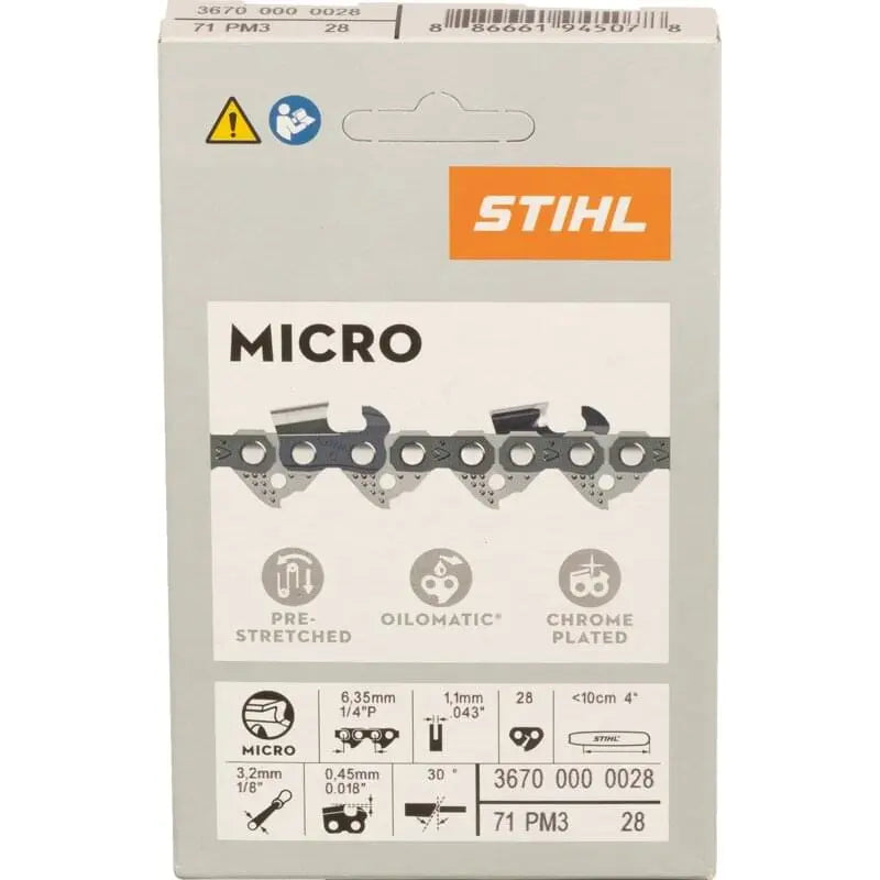 Stihl Sägekette T 1/4 Zoll, LP-HM, S 1,1 mm, 28E Stihl 36700000028 – passend zu Modell: GTA 26 Stihl