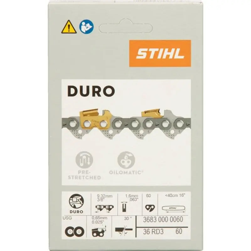 Stihl Sägekette T 3/8 Zoll, Hartmetall, S 1,6 mm, 60E Stihl 36830000060 – passend zu Modell: MS 400 Stihl