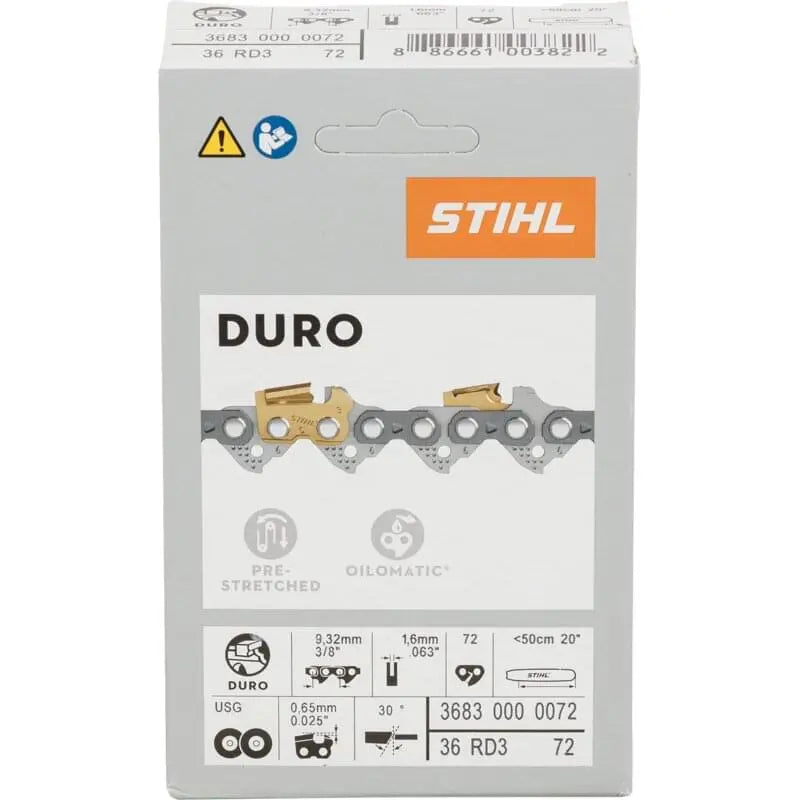 Stihl Sägekette T 3/8 Zoll, Hartmetall, S 1,6 mm, 72E Stihl 36830000072 – passend zu Modell: MS 400 Stihl