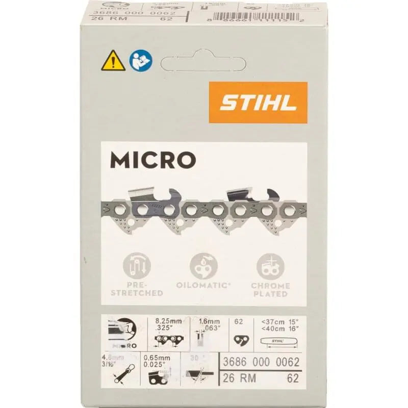 Stihl Sägekette T .325 Zoll, HM, S 1,6 mm, 62E Stihl 36860000062 – passend zu Modell: MS 241 Stihl