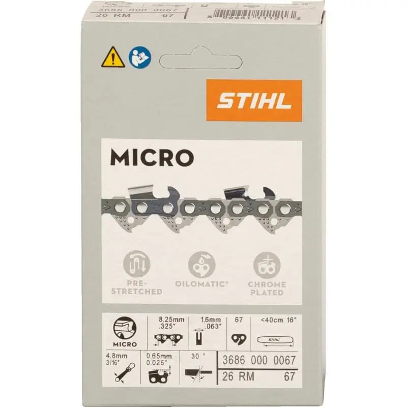 Stihl Sägekette T .325 Zoll, HM, S 1,6 mm, 67E Stihl 36860000067 – passend für Schwertlänge 40 cm Stihl