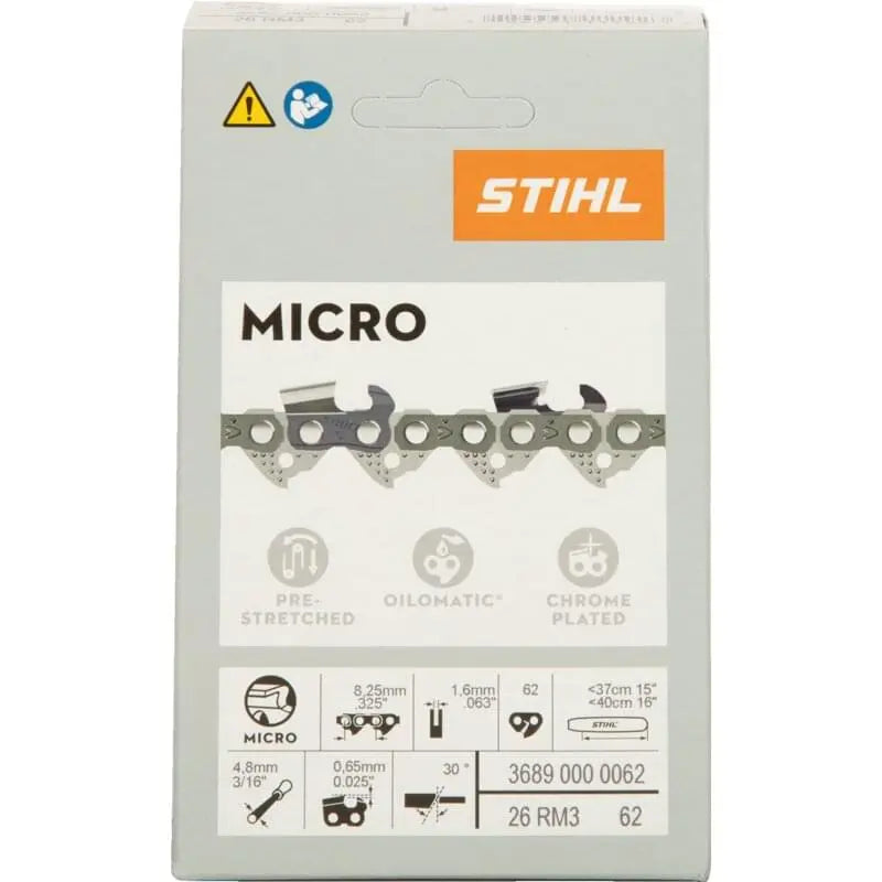 Stihl Sägekette T .325 Zoll, HM, S 1,6 mm, 62E Stihl 36890000062 – passend zu Modell: MS 261 Stihl