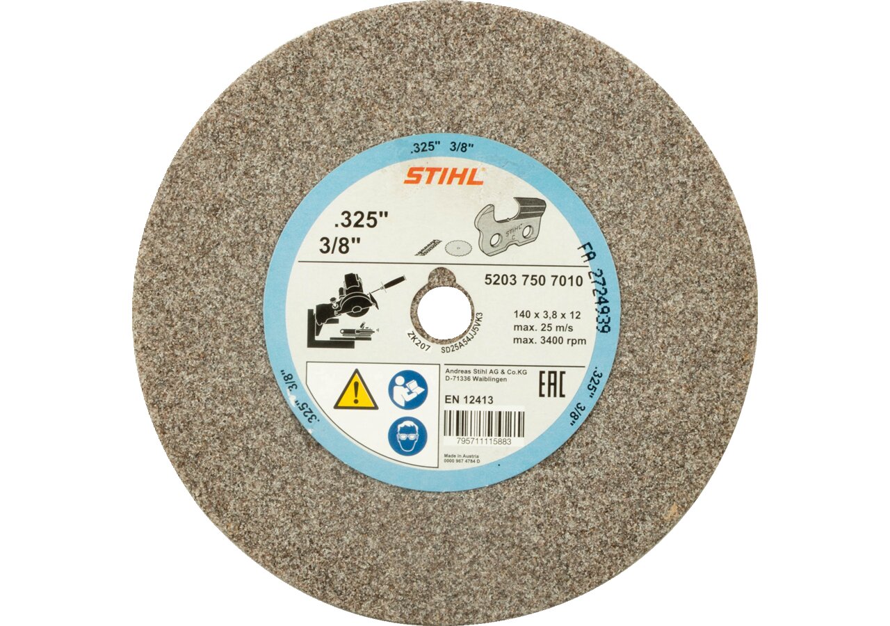 Schleifscheibe AD 140 mm, ID 12 mm, H 3,8 mm Stihl Stihl