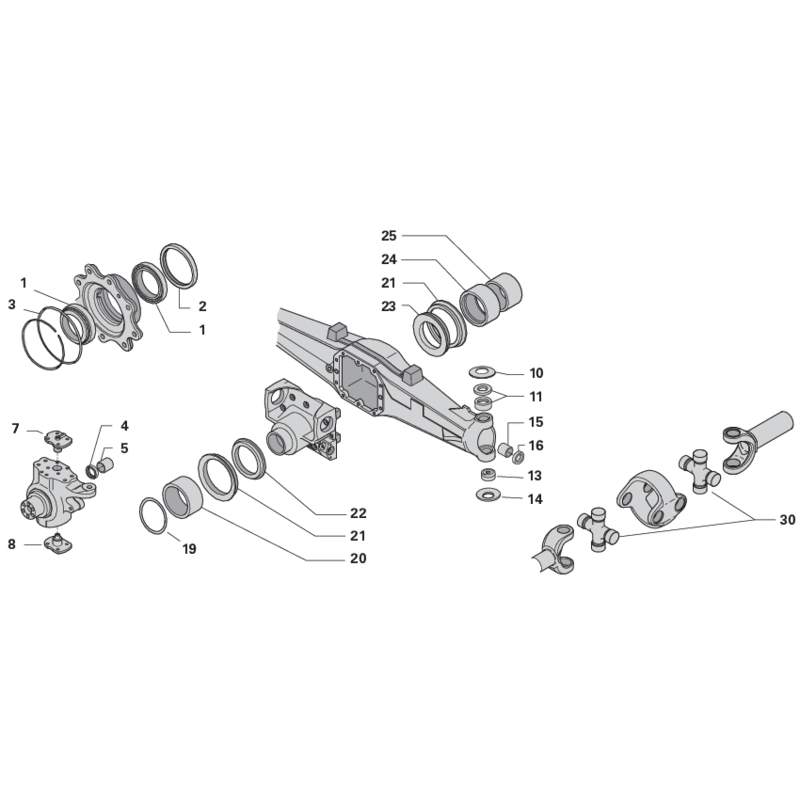 Carraro Achsen Achsteile für Case IH mit Carraro-Achse 20.16