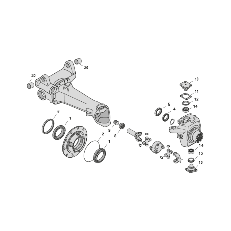 Achsteile für John Deere mit Dana-Achse 750