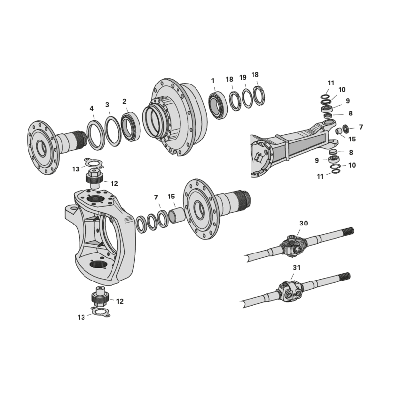 ZF Achsteile für Case IH mit ZF-Achse APL1351