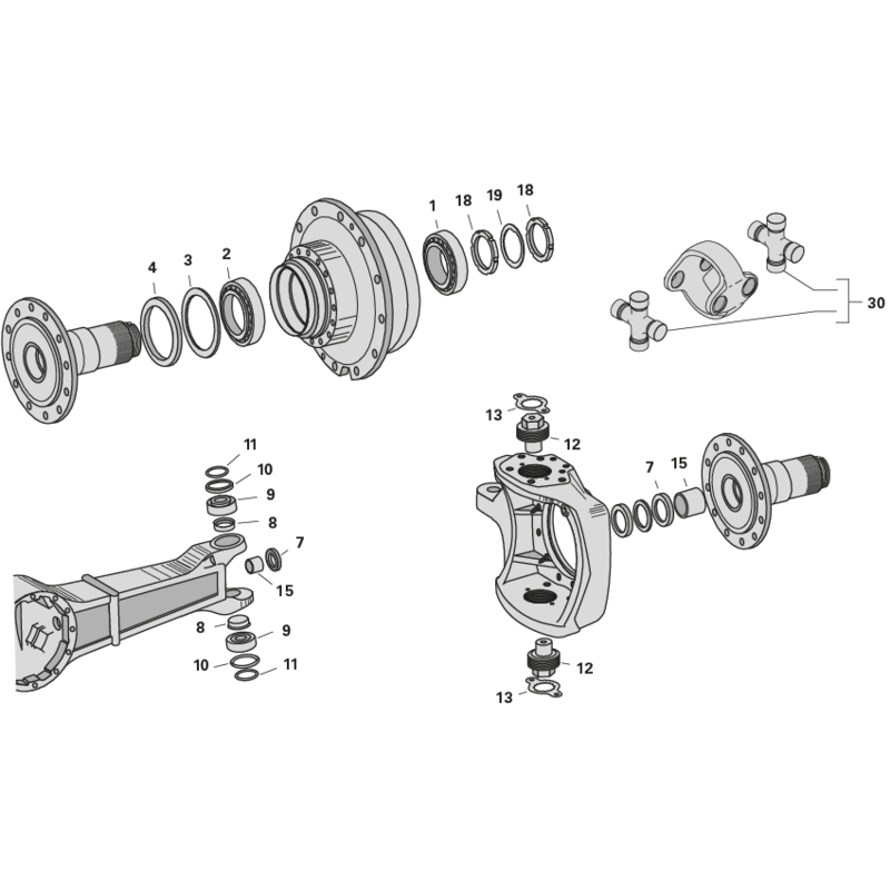 ZF Achsteile für Fendt mit ZF-Achse APL1351