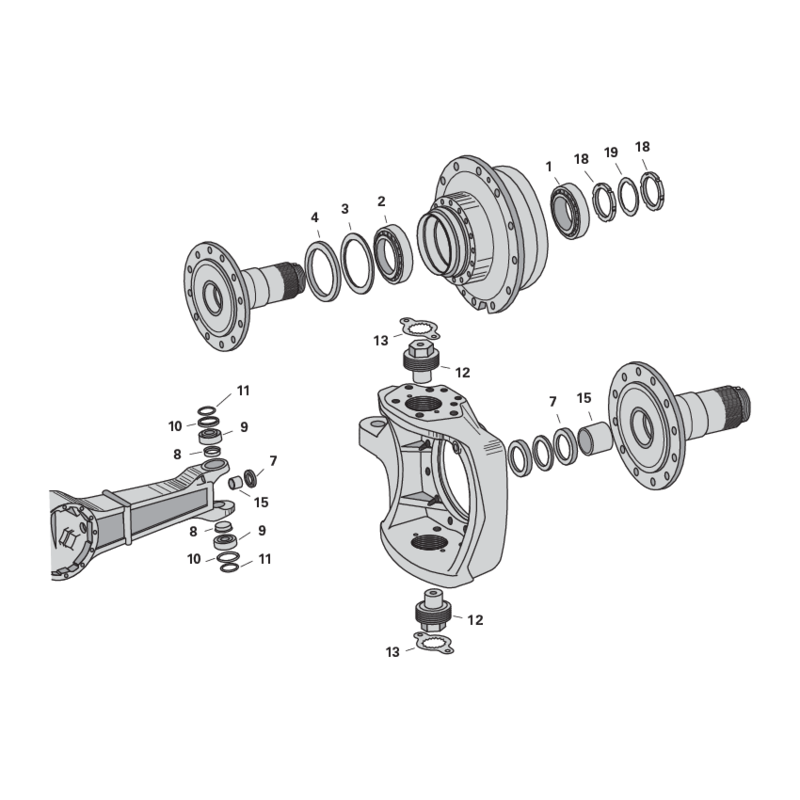 ZF Achsteile für John Deere mit ZF-Achse APL1351