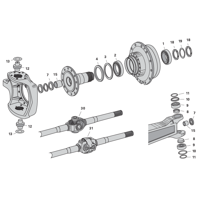 ZF Achsteile für Case IH mit ZF-Achse APL1551