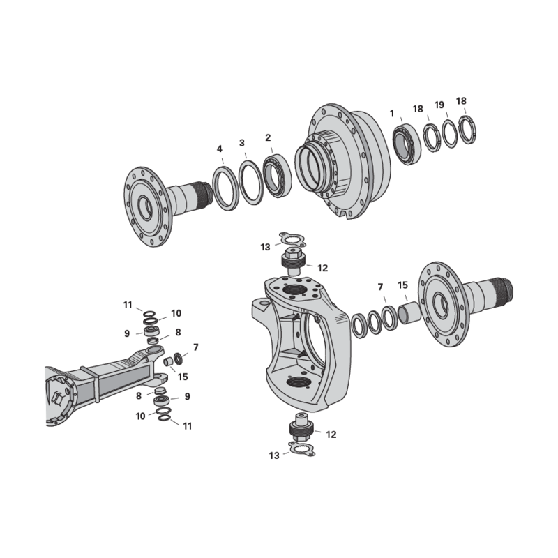 ZF Achsteile für Fendt mit ZF-Achse APL1552