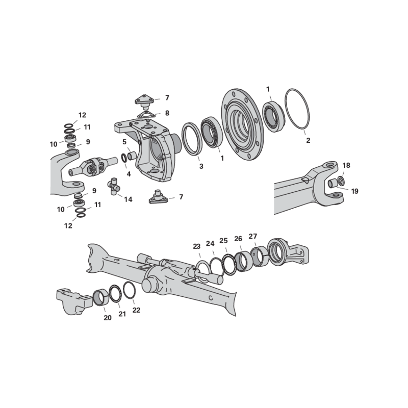 ZF Achsteile für Steyr mit ZF-Achse APL315