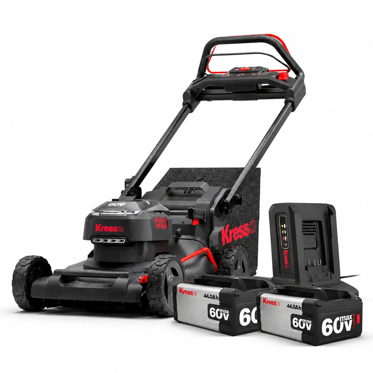 Kress Cordless Lawn Mower SET (incl. 2x batteries and charger) with drive 46 cm - KG757E.9 