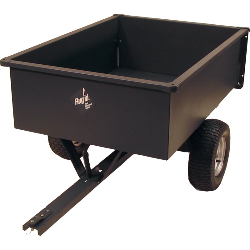 Anhänger aus Stahlblech für Rasentraktor mit 500 kg Nutzlast und abnehmbarer Heckklappe
