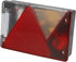 Aspöck Rücklicht RH rechteckig, Rückfahrscheinwerfer, 12V, rot/transparent, anschraubbar, 200x136x56mm, Bajonett 5-polig, Multipoint IV