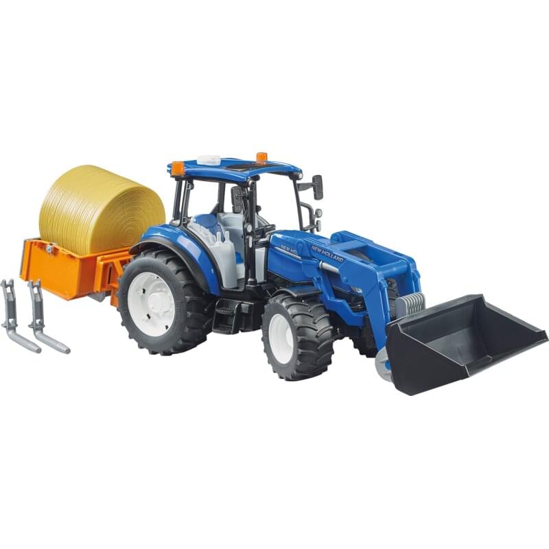 New Holland T5.120 mit Frontlader & Hecklade – Bruder 1:16