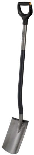 Fiskars Gartenspaten Ergonomic™ grau, abgerundet