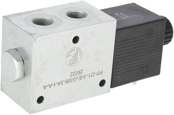 FluidPress Ventil, 3/2, 12 VDC, FP-D1-3-E-G3/8-3A-I-A-A