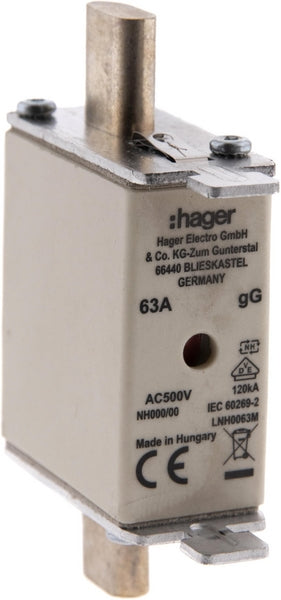 Hager Standard-Flachsicherung, 500 V, 63 A