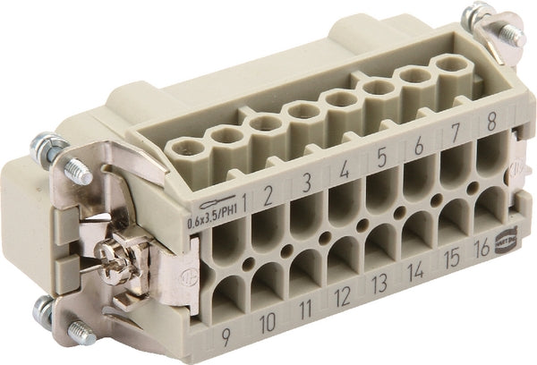 Harting Stifteinsatz E 16P Schraubanschl. 1-16