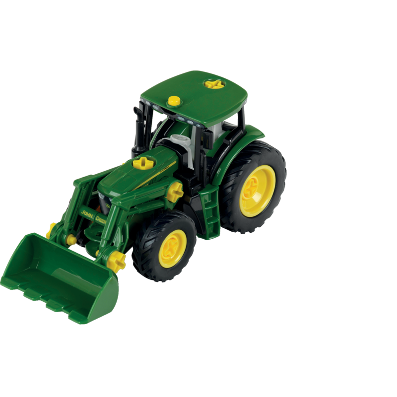 Abenteuer-Traktor John Deere mit Frontlader – Maßstab 1:24
