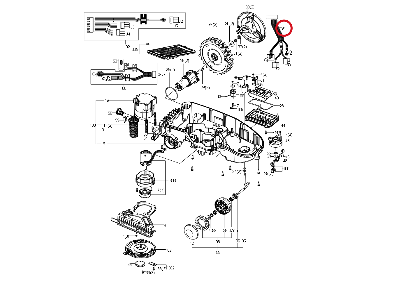 Kress Sensor-Kabelbaum 59000166 – Position in der Explosionszeichnung