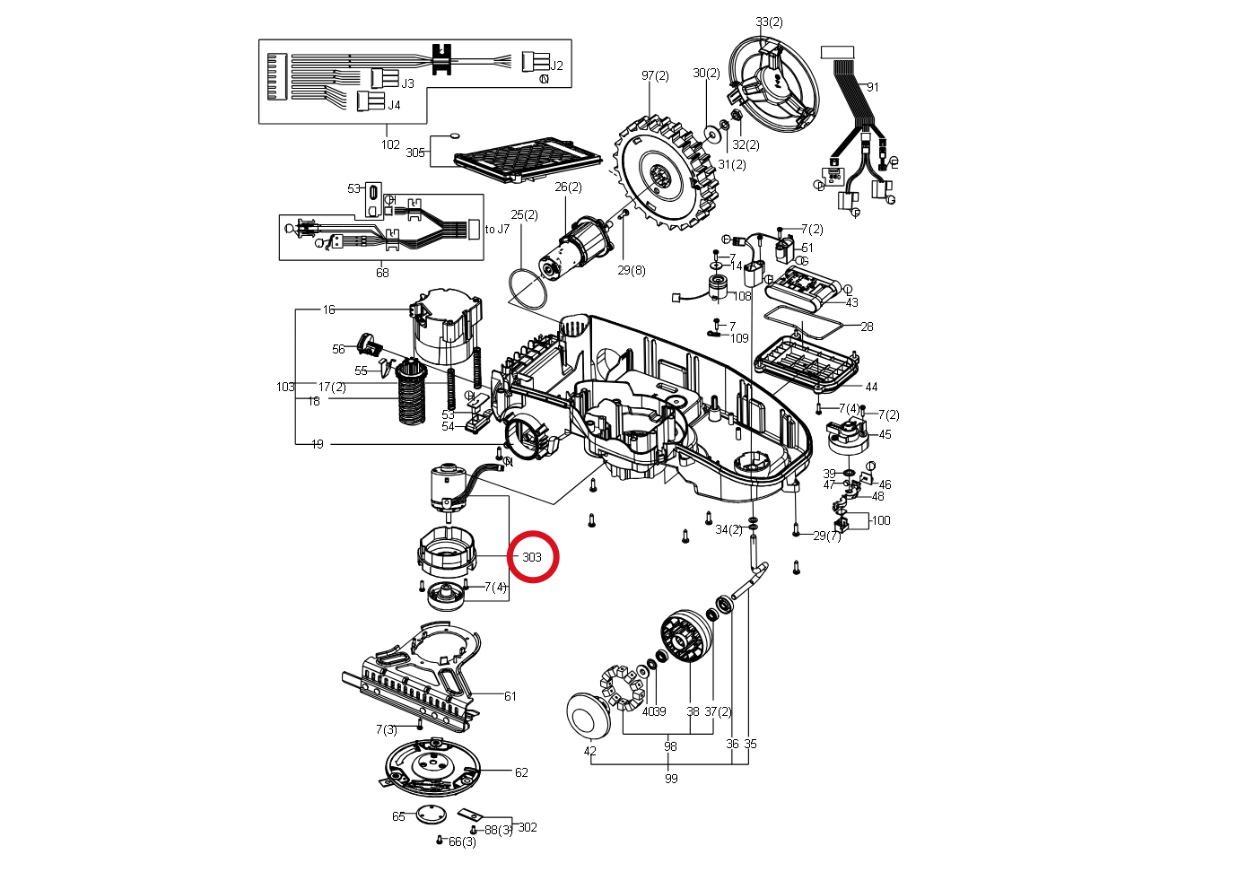Kress Motor-Satz 59000256 – Position in der Explosionszeichnung