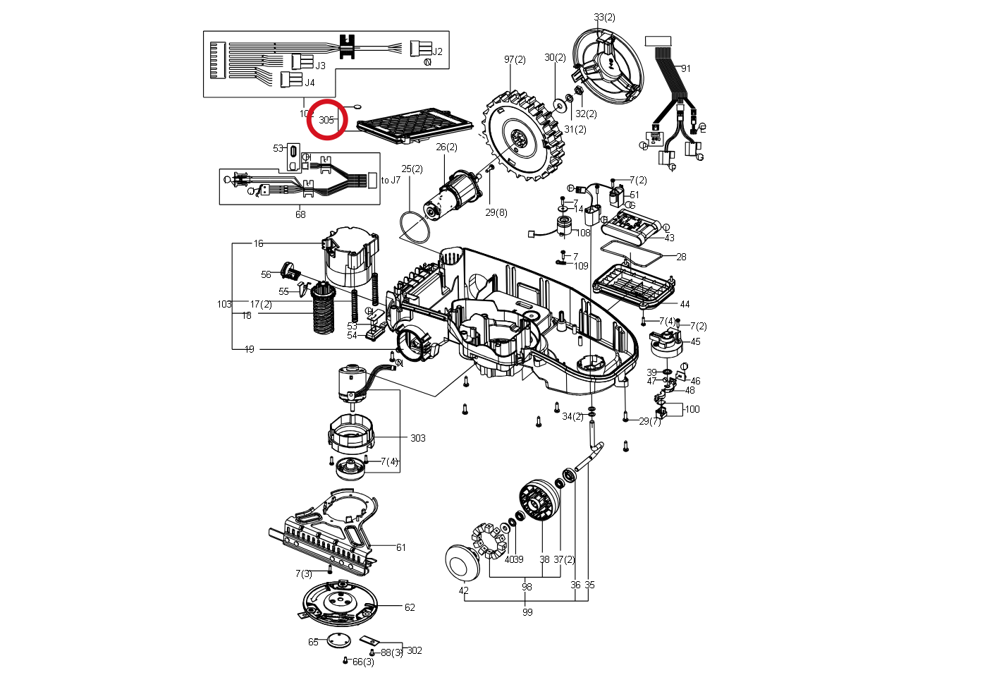Kress Hauptplatine (mit SN&Mac-Adresse) 59000276 – Position in der Explosionszeichnung