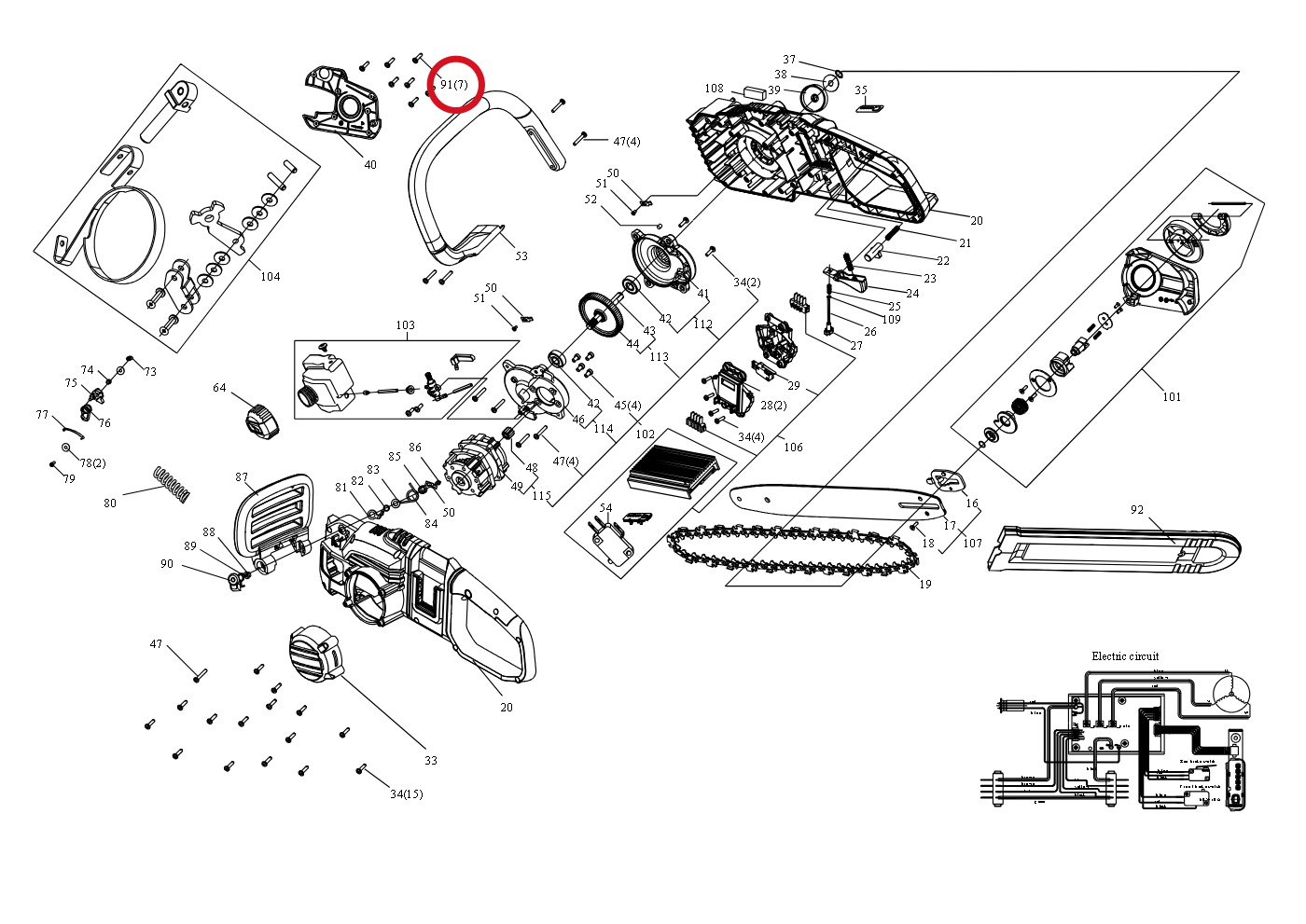 Kress Selbstschneidende Schraube 59000423 – Position in der Explosionszeichnung