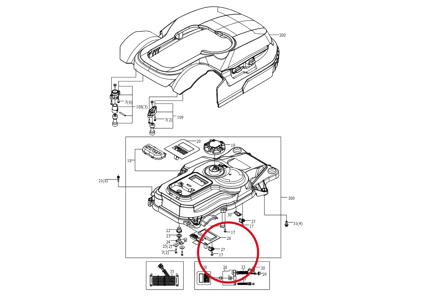 Kress Display-Platine 59000716 – Position in der Explosionszeichnung