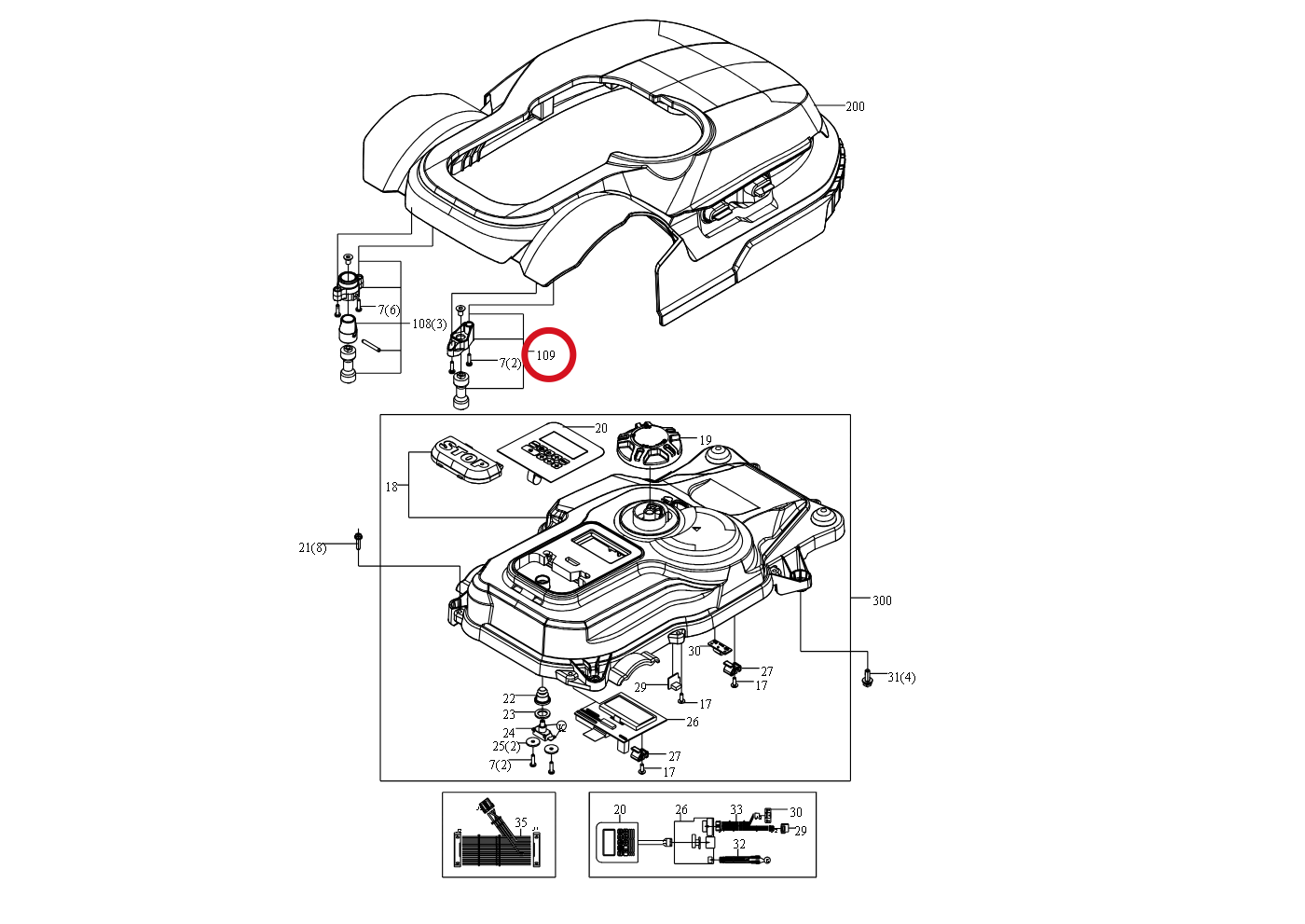Kress Schwingfuß-Set 59000721 – Position in der Explosionszeichnung