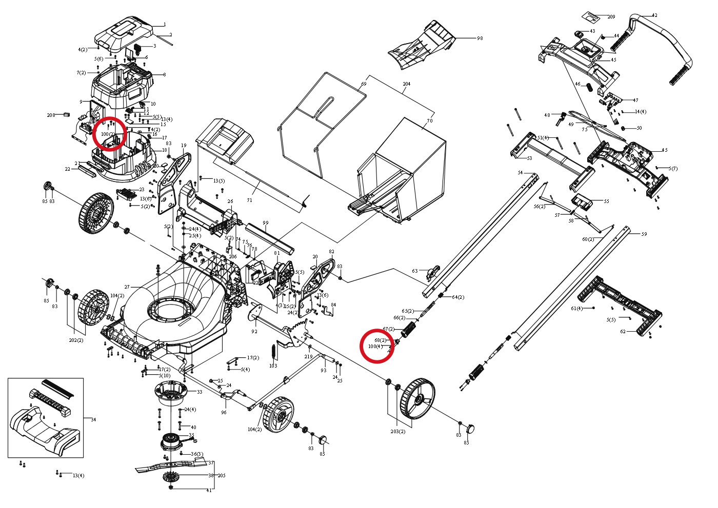 Kress Selbstschneidende Schraube ST2,9*10 59001287 – Position in der Explosionszeichnung