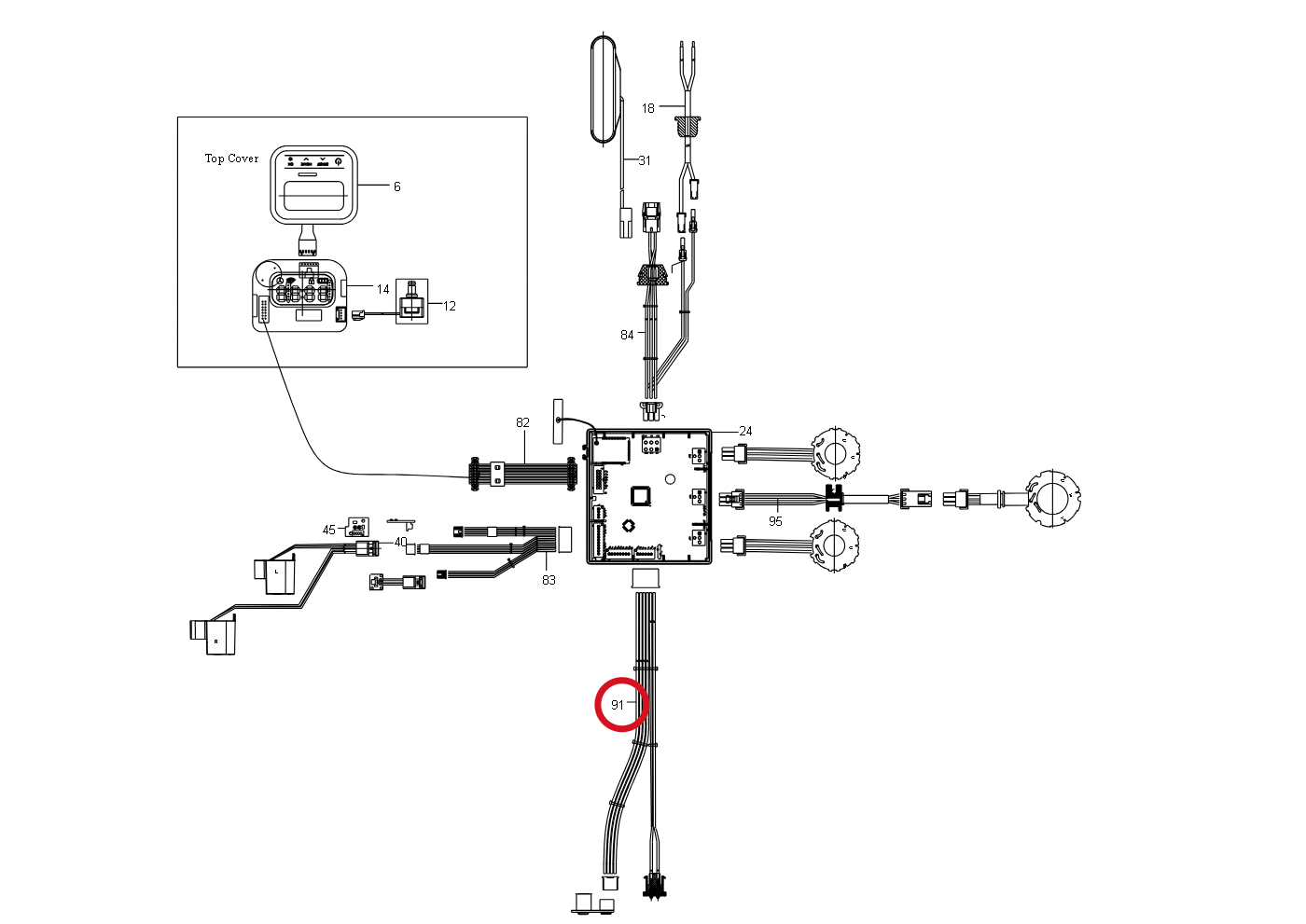 Kress Rainy USB-Kabelbaum 59001422 – Position in der Explosionszeichnung