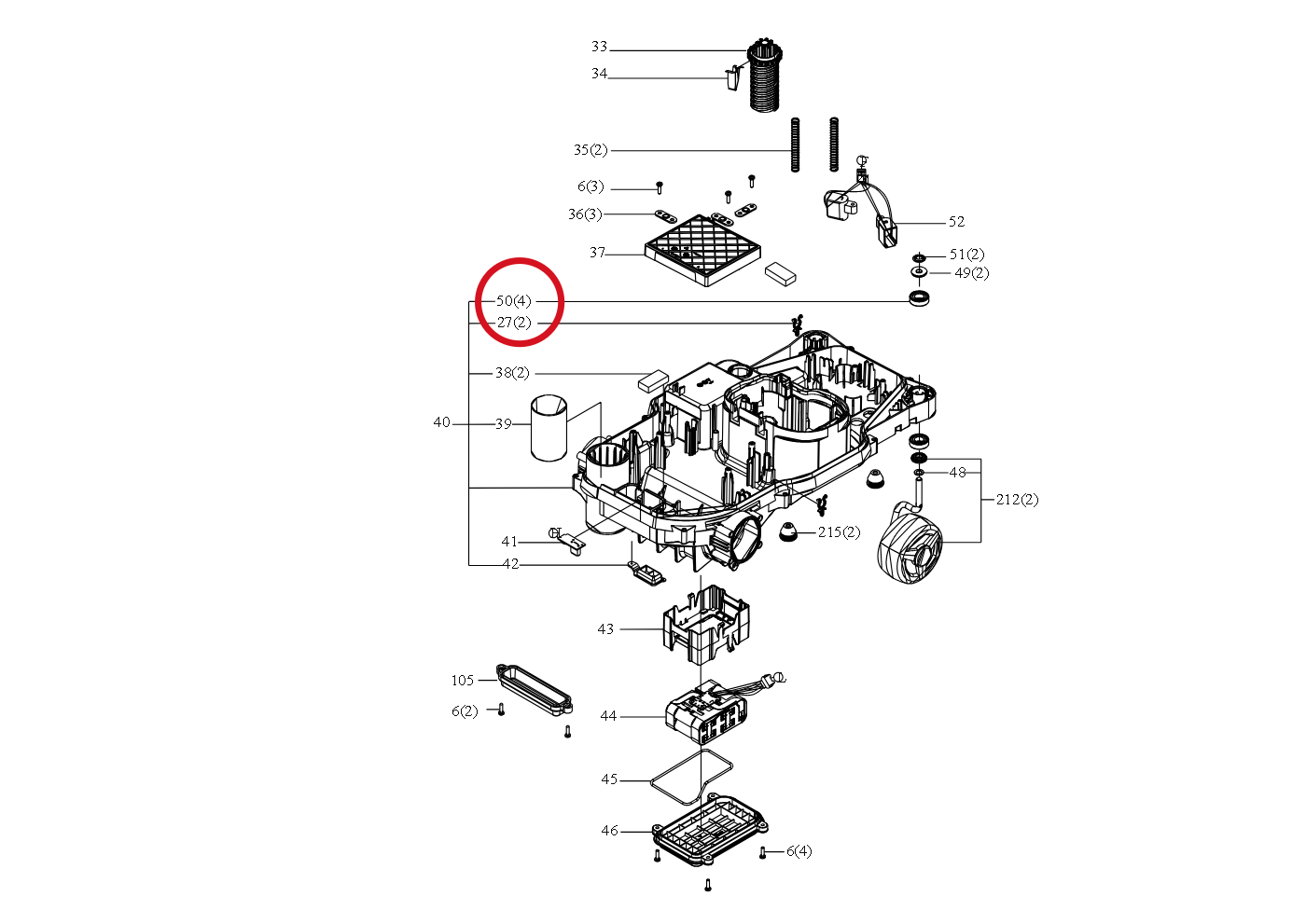 Kress Lager 59001858 – Position in der Explosionszeichnung